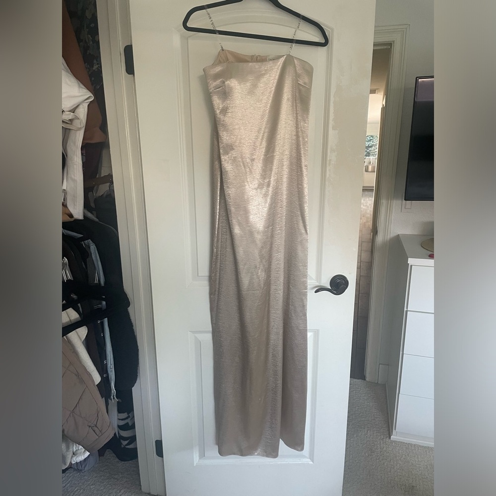Sachin & Babi Strapless gown champagne